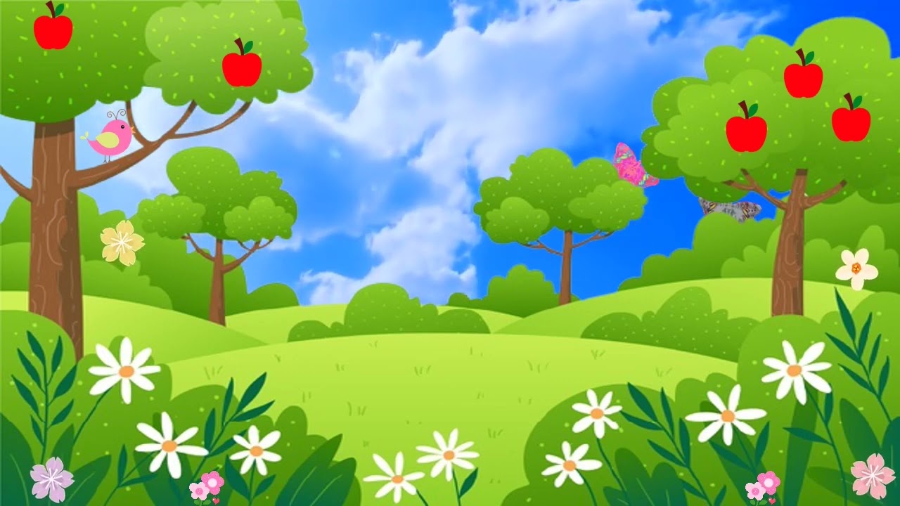 Free Background loop| 2D Animation Stock Footage | Beautiful Landscape Forest 🌼🌸🌼 [FREE USE]