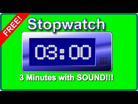 ✅ Green Screen TIMER 3 minutes Digital CLOCK Three Minute Countdown Chrono Stopwatch FREE Videos