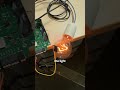PCB prototype test. Temperature sensor and triac dimmer interacting.