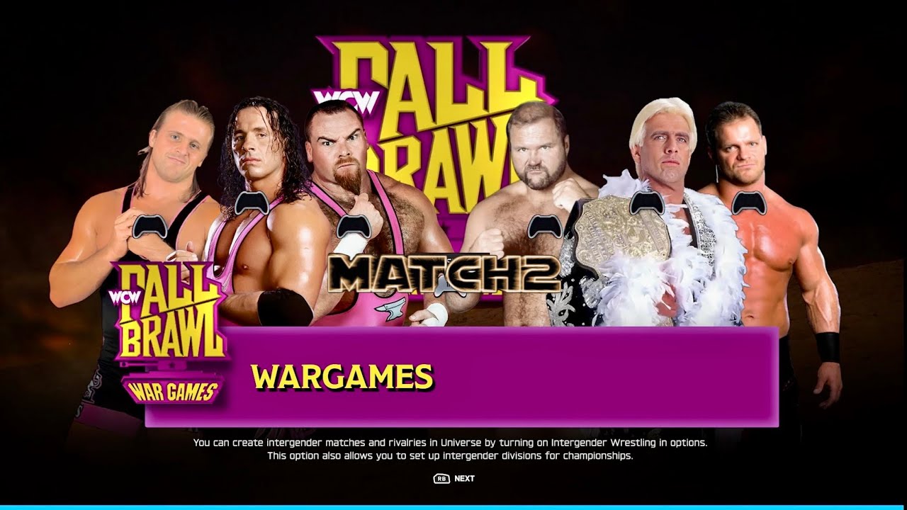 WWE2K25 UNIVERSE💭 WCW FALL BRAWL Nov wk3, Hart Foundation vs Four