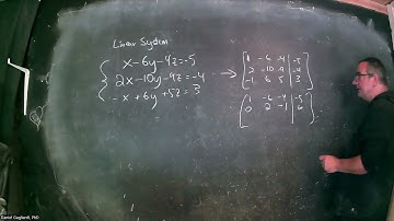 Solving a linear system using augmented matrices: Example 1