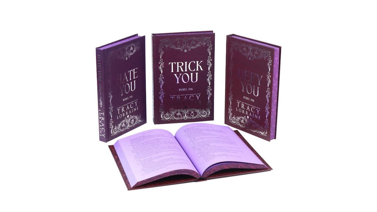 4-Book Hardback Fantasy Romance Set with Silver Foil & Stenciled Edges