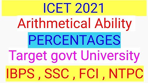 ap icet 2021 ts icet 2021 arithmetical ability percentages topic @ target govt university @day1