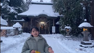 Cooking the Japanese food 🥘 and enjoying the snowfal🌨/Japanese temple