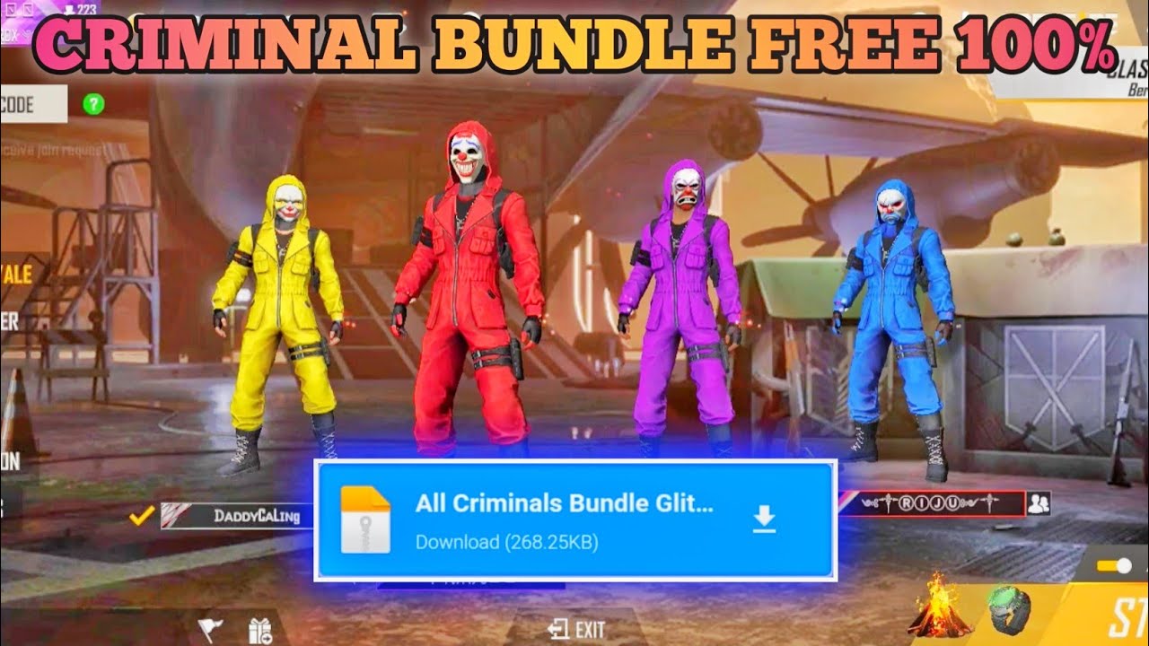 FREE RED CRIMINAL BUNDLE❗Free Fire VIP Glitch Pack❗Data Config FF❗Dress Glitch FreeFire❗ LANDLORD ❗