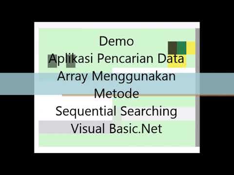 Demo Aplikasi : Pencarian data array dengan menggunakan metode sequential searching