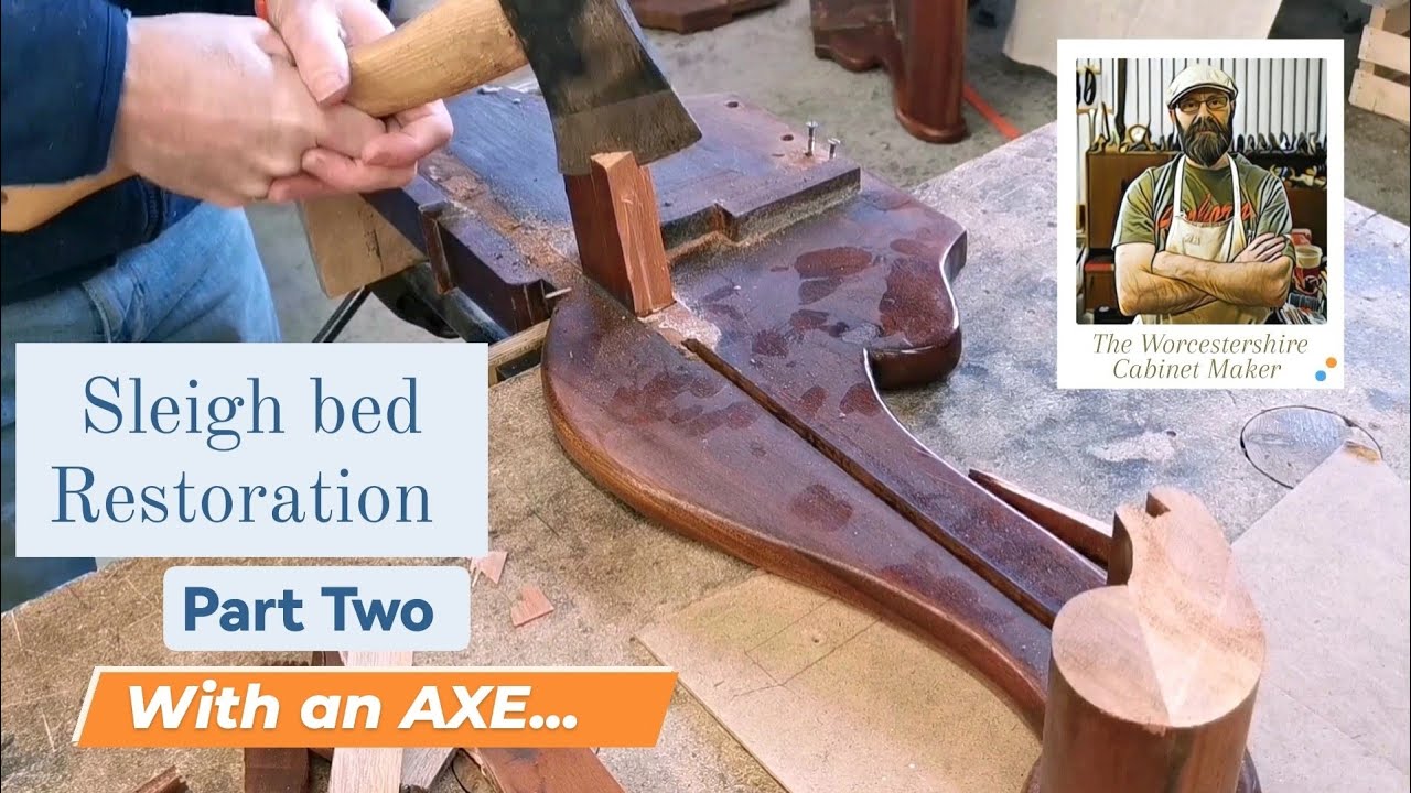 Sleigh bed restoration [Part 2] Cutting down the Foot board - repairs &  re-assembly 