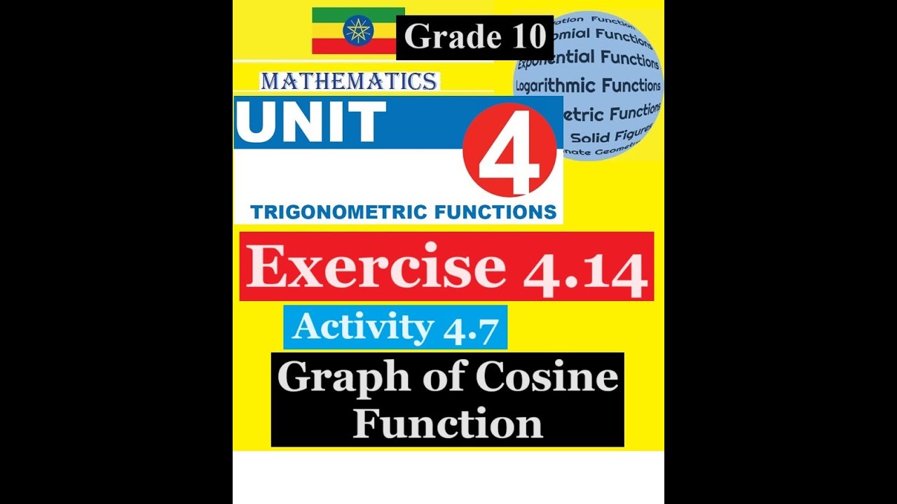 Mathematics Grade 10 Unit 4 Exercise 4.14(Graph of Cosine Function ...