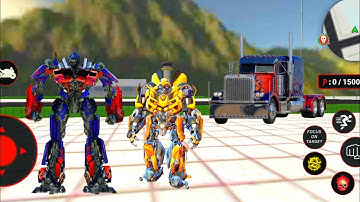 Optimus Prime Multiple Transformation Jet Robot Car Game - Android Gameplay