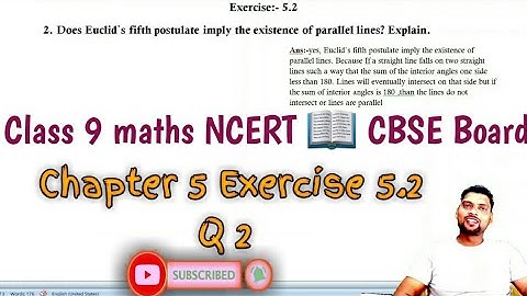 Class 9 Maths | Chapter 5 Exercise 5.2 Q 2 | Introduction to Euclid