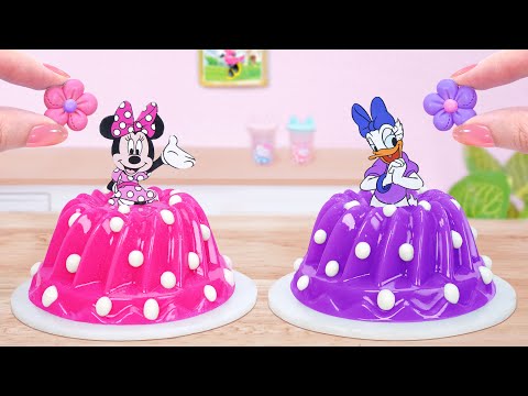 Minnie Mouse \u0026 Daisy Jelly ❤️CUTEST Miniature Disney Junior Minnie Cake Decorating 💜Mini Cakes Idea