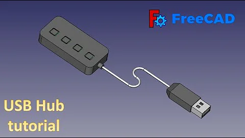 FreeCAD Tutorial : How to make a USB Hub in Freecad #freecad #3dmodel #3ddesign #cad