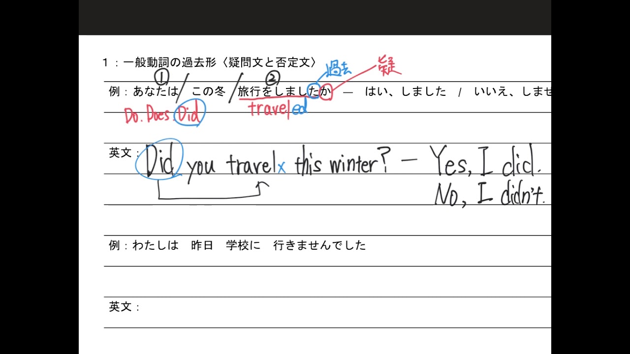 中1英語22 Unit11 2過去形 疑問文と否定文 Youtube