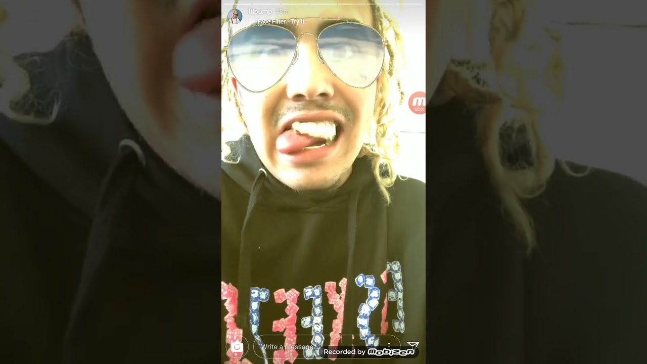 Lil pump's gold teeth grill falls | insta story