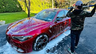 Alfa Romeo Giulia QV Rosso Etna Car Wash | Auto Fanatic by Auto Fanatic 6,355 views 5 months ago 11 minutes, 10 seconds