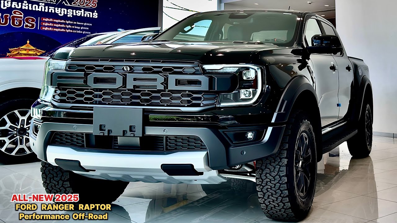 Новинка! Совершенно новый Ford Ranger Raptor (2025) — светло-чёрный внедорожник King's | Интерьер...