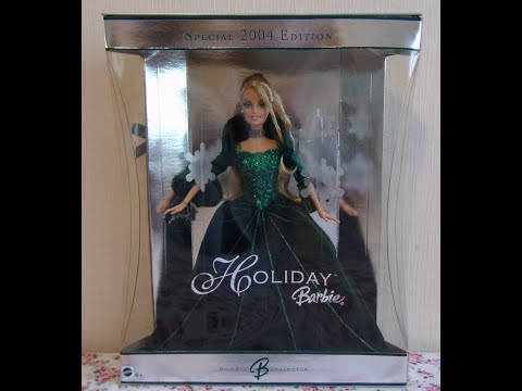 2004 holiday barbie green dress Barbie 2004 Holiday