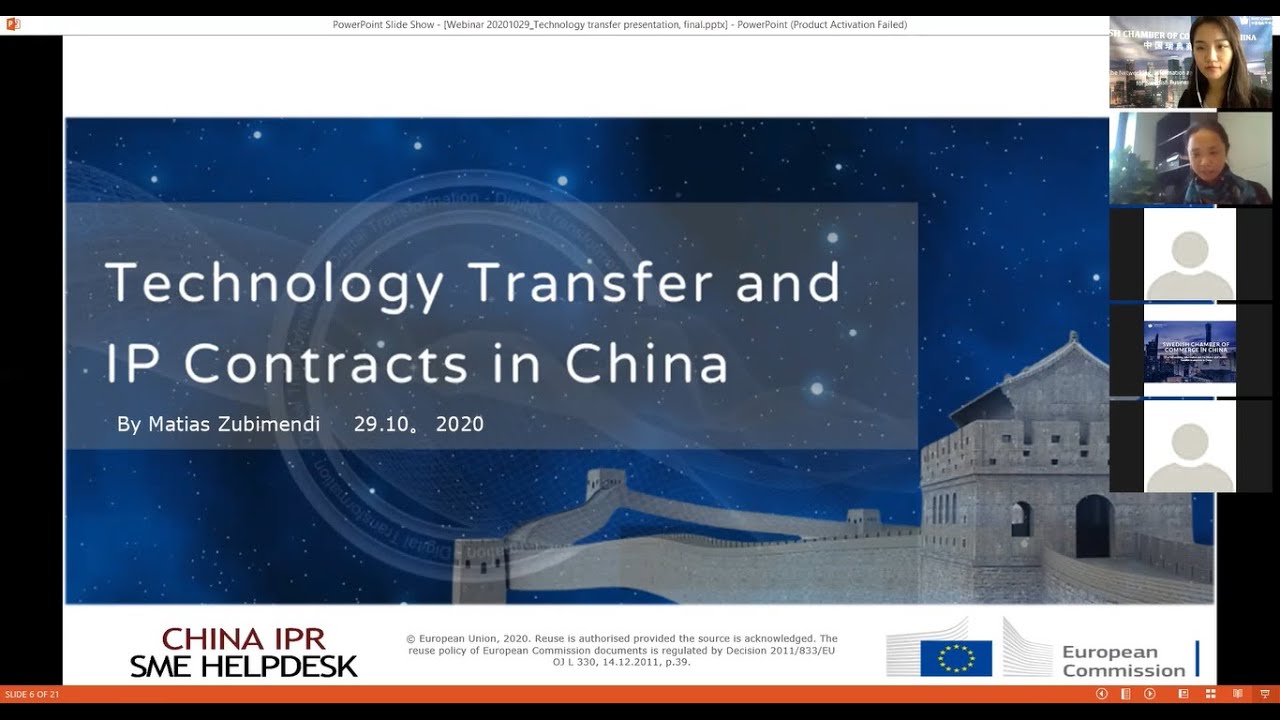 Technology transfer & IP contracts in China