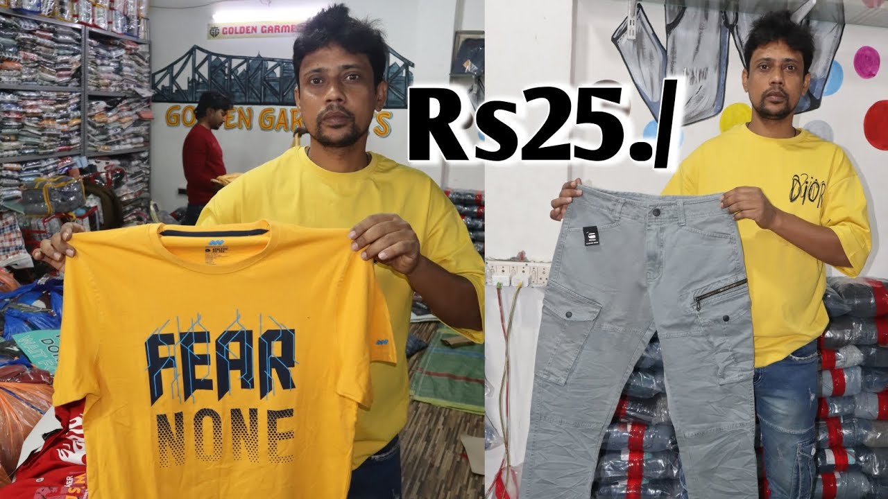 Rs25 T-shirt / mix lot wholesale market in Kolkata / jeans wholesale kolkata | Saree kurti shirt etc