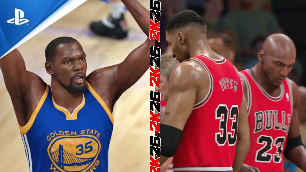 Геймплей NBA 2K26 PS5 95-96 Chicago Bulls против 16-17 Golden State Warriors!