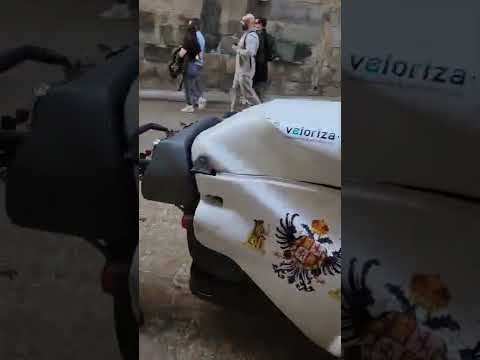A Street Sweeper in action to keep these narrow streets of Toledo, Spain clean - November 13, 2022