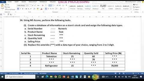 NECO 2023 #DATA #PROCESSING #practical USING MS ACCESS 1