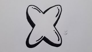 Drawing Graffiti Bubble Letter X Easy / How To Draw Capital Letters For Beginners Art On Paper