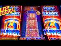 SUPER FREE GAMES BONUS - WONDER 4 TOWER - 5 DRAGONS BONUSES!!! LIVE PLAY 1c Aristocrat Casino Slots