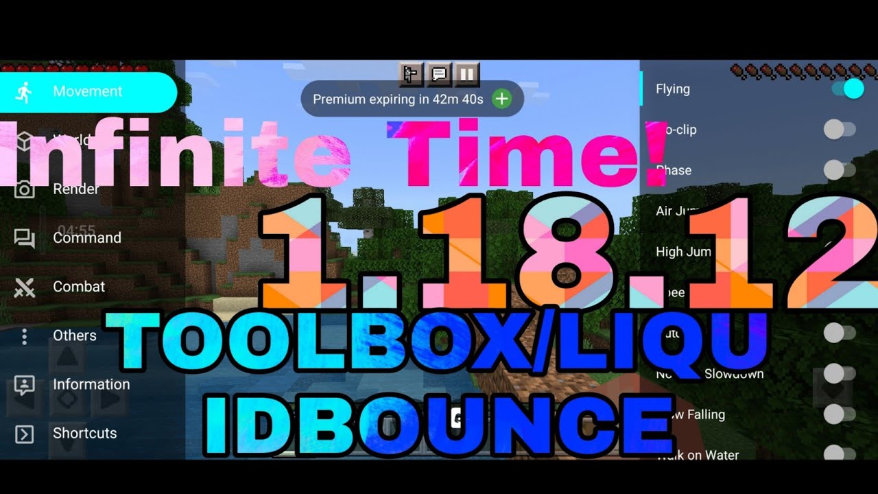 LiquidBounce for MCPE 1.18.12, INFINITE ADS, TOOLBOX FOR 1.18.12 PREMIUM APK(MODDED TOOLBOX)