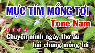 Karaoke Mực Tím Mồng Tơi - Tone Nam Beat Mới | Karaoke Huỳnh Lê