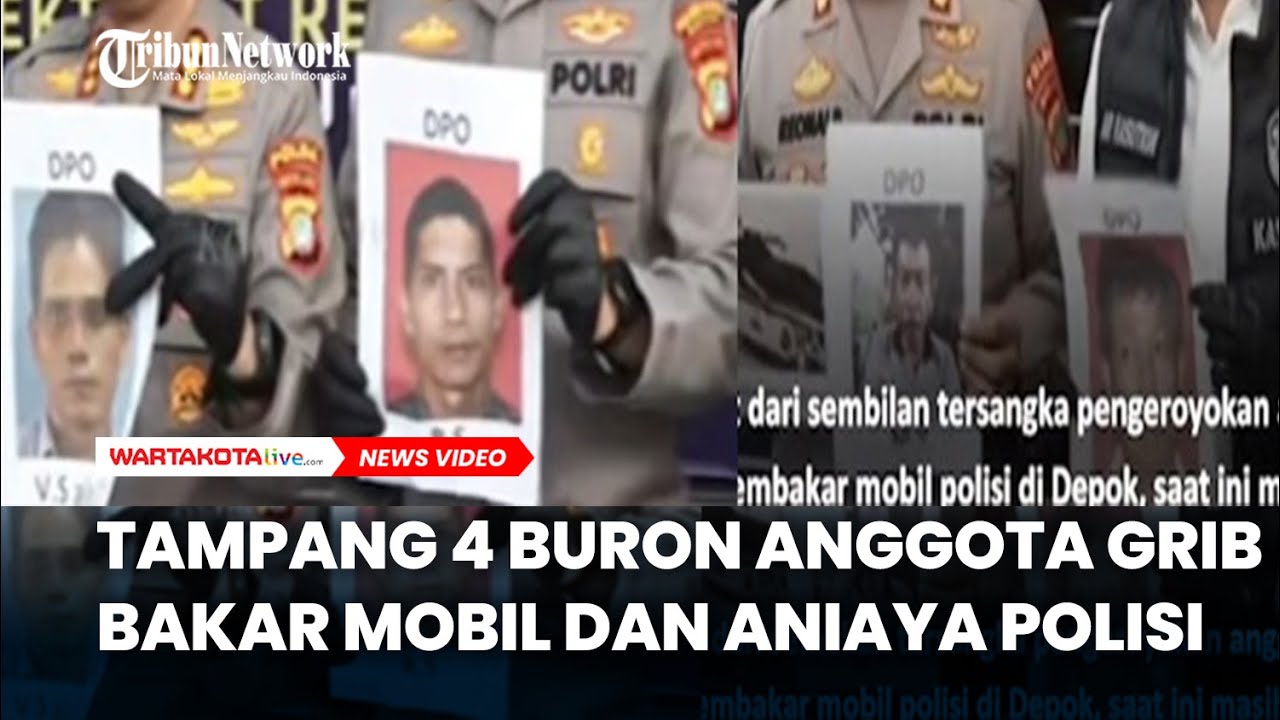 Tampang 4 Buron Anggota GRIB yang Bakar Mobil dan Aniaya Polisi di Depok