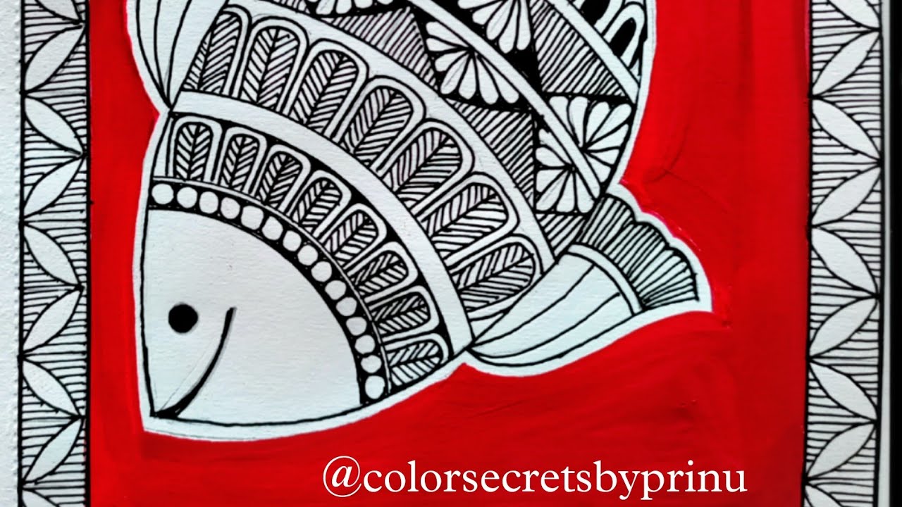 Madhubani Fish Painting 😍 Madhubani Art for Beginners 😍 