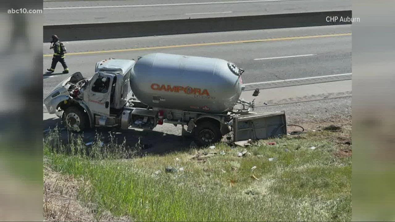 I80 closed in both directions after propane truck crashes in Placer