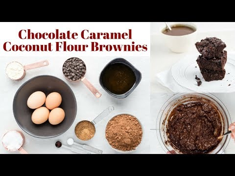 Chocolate Caramel Coconut Flour Brownies