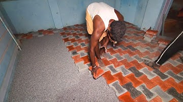 WoW! I shape design paver Block Installation On House Front Parking Flooring Easy and fastest Work