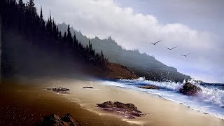 Step by Step Oregon Coast Seascape in 1080p High Def #paintingtutorial #PaintWithJosh #BobRoss