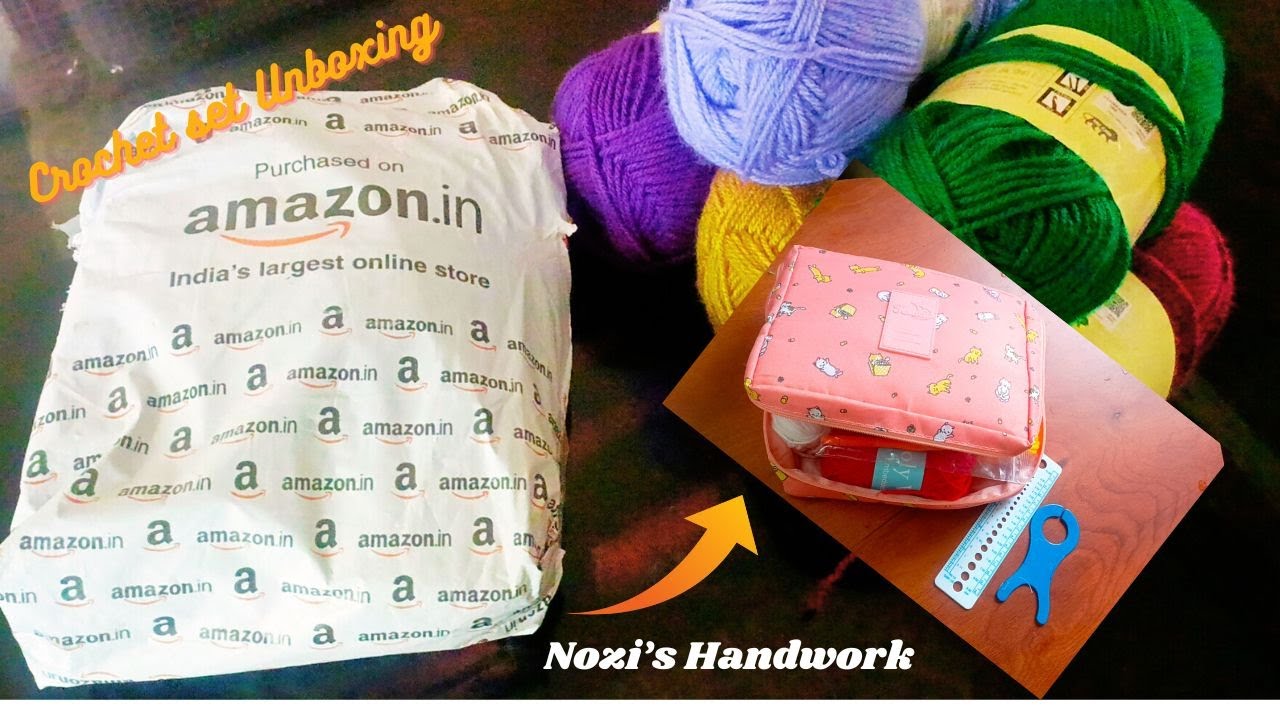 Unboxing Crochet Set from Online & Review 🧶 Unboxing New Crochet Tools🌺Review