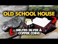 Melted Lump Of Silver & Copper Coins Found at Old School House!