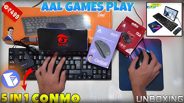 5 in 1 Mobile Gaming Combo For Free Fire & BGMI || Pley Android Games Keyboard Mouse 🔥 Unboxing
