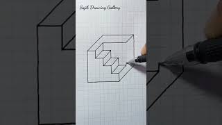 Easy drawing optical illusion on graph paper
