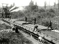 Construcción de via ferroviaria en Canada en el año 1910