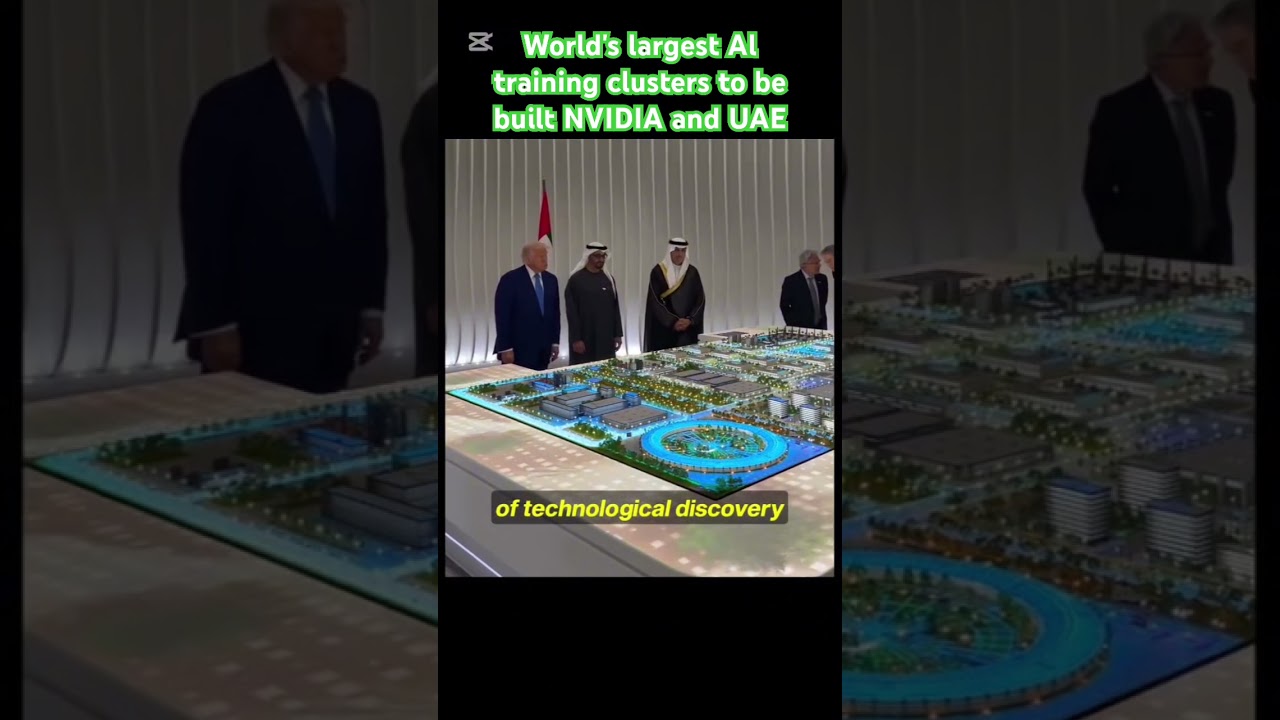 President Sheikh Mohamed and President Trump view the UAE-US AI Cluster presentation. 