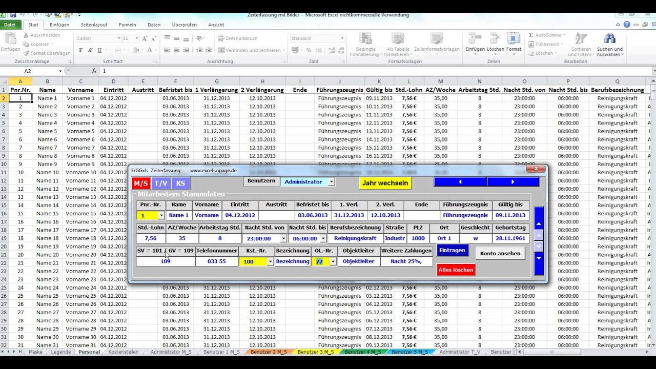 50% Netzwerkfähiges Personalverwaltung - und Zeiterfassungsprogramm in ...