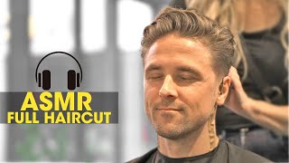 ASMR - full relaxing haircut (hair wash massage, scissor haircut & styling)