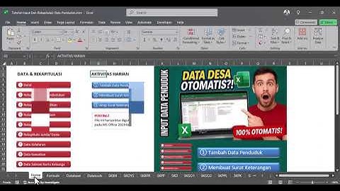 Tutorial 1 pengenalan sheet input data penduduk otomatis