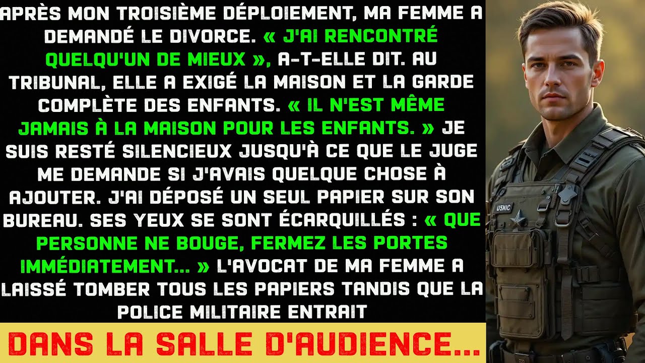 Ma femme a exigé tout au tribunal—Puis j'ai remis au juge un papier qui a fait irruption la police..