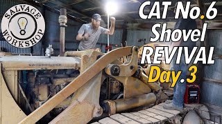 Will the Pony Motor RUN after 15+ Years? ~ DAY 3 ~ RARE 1954 Cat No.6 Shovel FORGOTTEN in a BARN