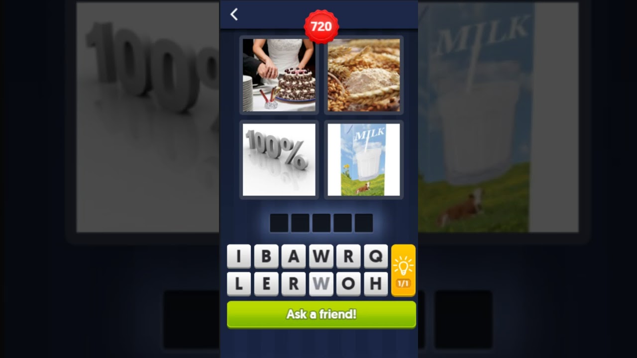 4 Pics 1 Word Facebook Level 720