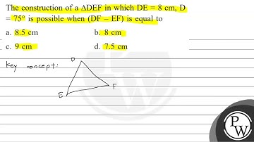 The construction of a \( \triangle \mathrm{DEF} \) in which \( \mathrm{DE}=8 \mathrm{~cm}, \math...