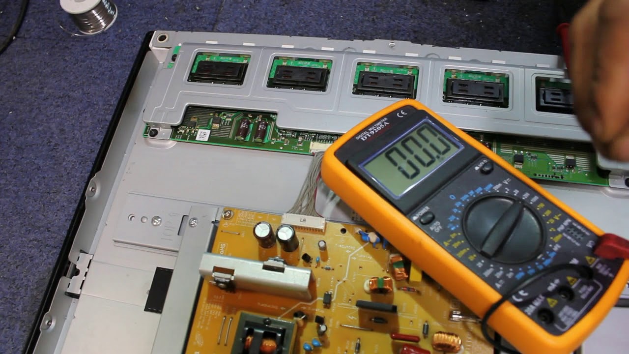 مهم!! طريقة تثبع وإصلاح مشكل وميض للد الباور الأمامي في تلفزيونات شارب SHARP 32DH500E